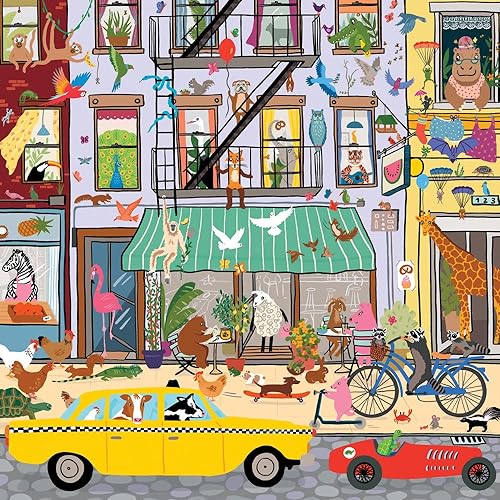 Mudpuppy's Critter City 500 Piece Family Puzzle, Bold Illustrations of Your Favorite City Animals, Provides Hours of Puzzling Fun, Perfect for Ages 8+, Puzzle Image Insert Included Mudpuppy