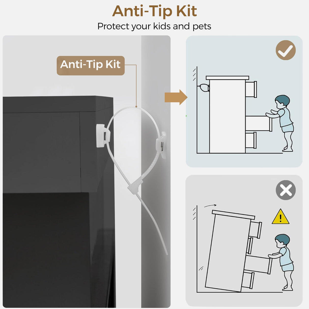 BEWISHOME Black Dresser for Bedroom with Charging Station and LED Lights, 6 Drawer Dresser Chests of Drawers, Wood Dressers for Closet, Modern Wide Dressers with Open Space, TV Stand, Black KCG02B BEWISHOME