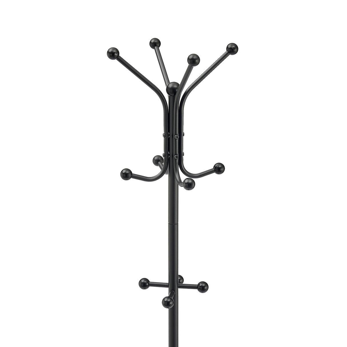 Hoctieon Coat Rack Freestanding,Entryway Hanger Stand,Umbrella Holder,Hall Tree With 12 Hooks, Floor Standing Metal Tree Stand, Black Hoctieon