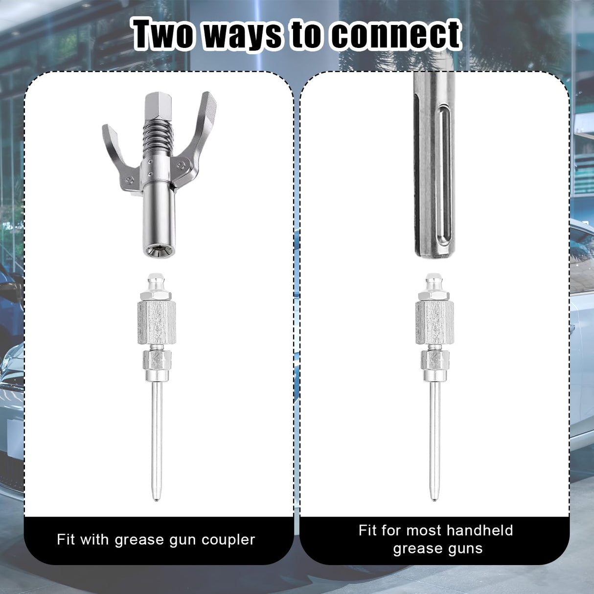 PEUTIER 90 Degree Grease Coupler Adapter and Grease Injector Needle Gun Tip, Needle Grease Gun Fitting Set Grease Needle Nozzle Dispenser for Grease Fitting Tool PEUTIER