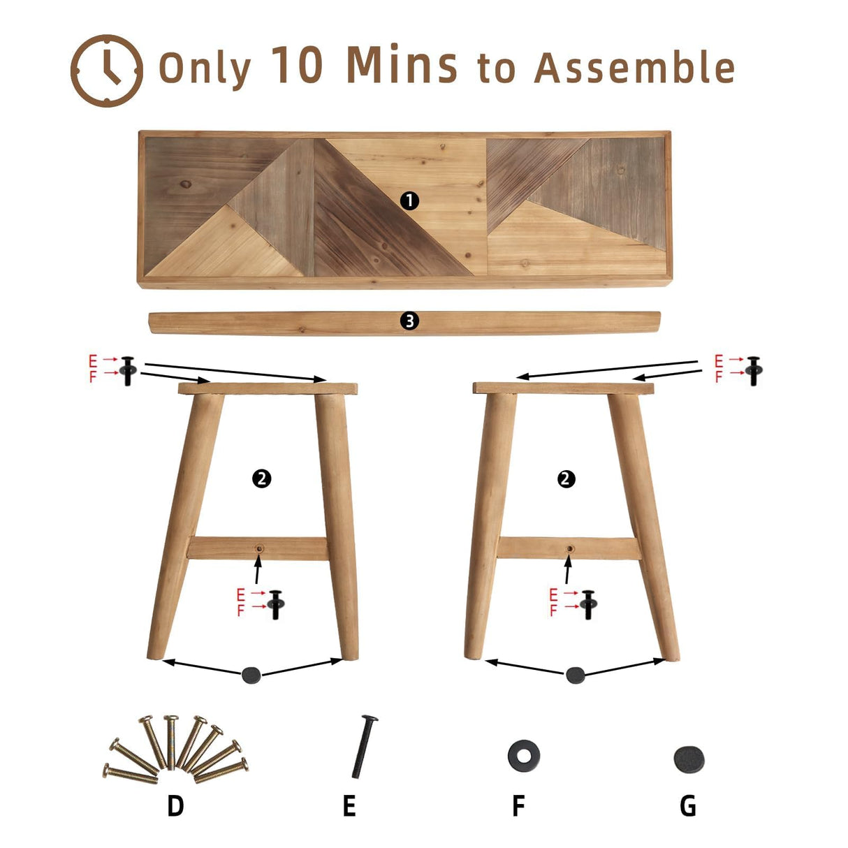 Wnutrees 43" Farmhouse Wood Bench,Solid Wood Entryway Bench for Indoor,Rustic Wood Bench for end of Bed, Handcrafted Finish, Natural Wnutrees