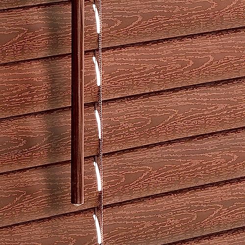 Achim Home Furnishing Cordless GII Luna 2" Slat Mahogany Venetian Window Blinds 43" W x 64" L PowerSellerUSA