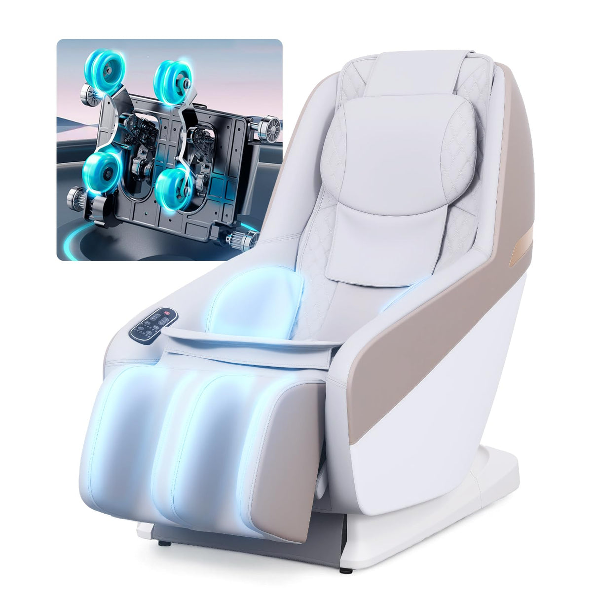 Massage Chair Full Body, Zero Gravity 3D SL-Track Shiatsu Massage Recliner Chair with Auto Modes, Airbag Massage, Wheels for Easy Movement, Compact Design for Quality Comfort, Gray Msutree