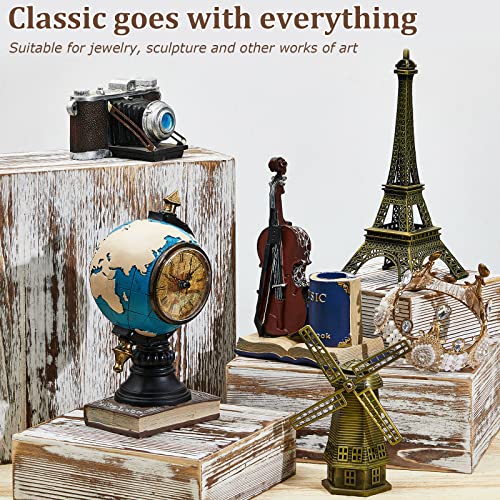 Juexica Set of 4 Wood Display Risers Rustic Cupcake Stand Wooden Stackable Display Box Wood Cake Stand for Dessert Wedding Birthday Baby Shower Party (Classic) Juexica