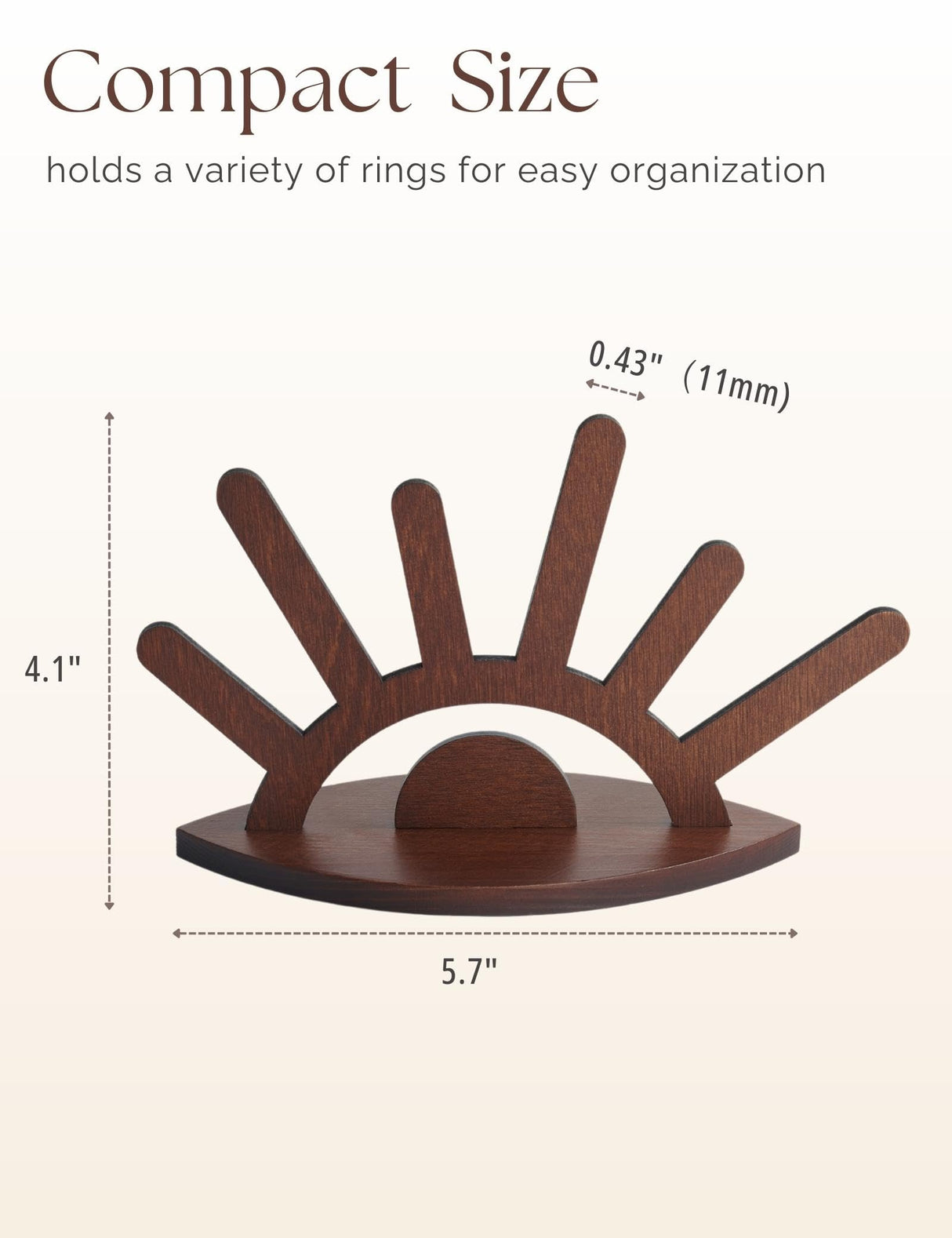 Oaque Wooden Ring Holder, Evil Eye Ring Display Wood Ring Stand, Cute Jewelry Display for Ring Display Stand, Christmas Birthday Engagement Gift for Women Her Oaque