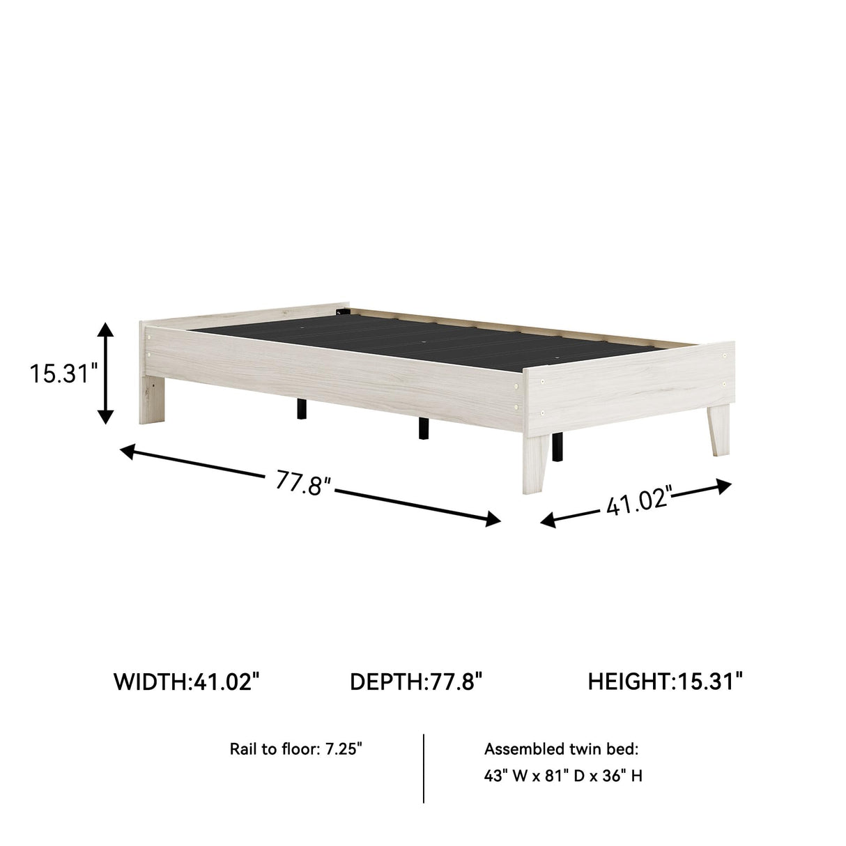 Signature Design by Ashley Socalle Casual Farmhouse Platform Bed Frame, Twin, Natural Beige Signature Design by Ashley