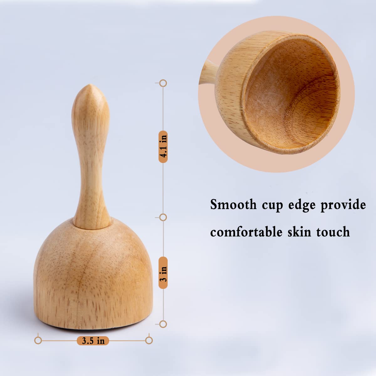 xukele Wood Therapy Cup, Wood Therapy Massage Tools for Body Shaping, Body Sculpting Tool for Lymphatic Drainage & Cellulite Reduction, Maderoterapia Massager xukele
