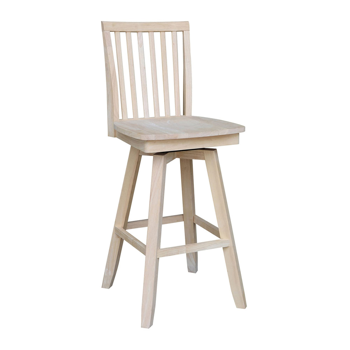 IC International Concepts Mission Barheight Stool with Swivel Seat Bar Height Table, 30", Ready to Finish IC International Concepts