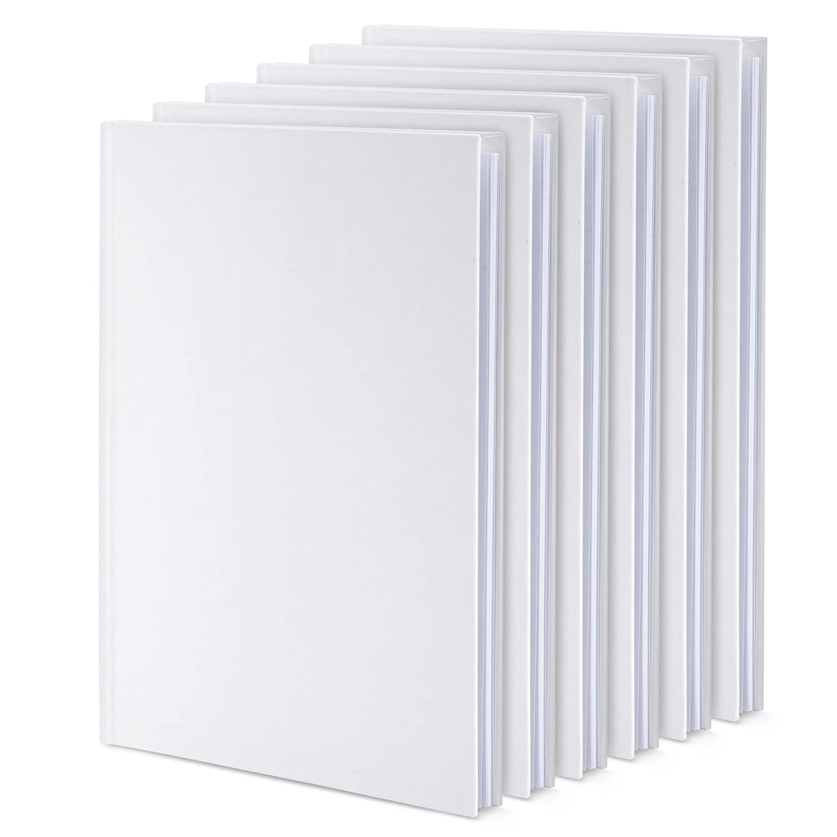 Paper Junkie White Blank Hardcover Books for Kids to Write Stories, Unlined Scrapbook and Journal - 18 Sheets/36 Pages Each - 6x8 inch (Pack of 6) - Blank Journal - Drawing Notebook - White Notebook Paper Junkie