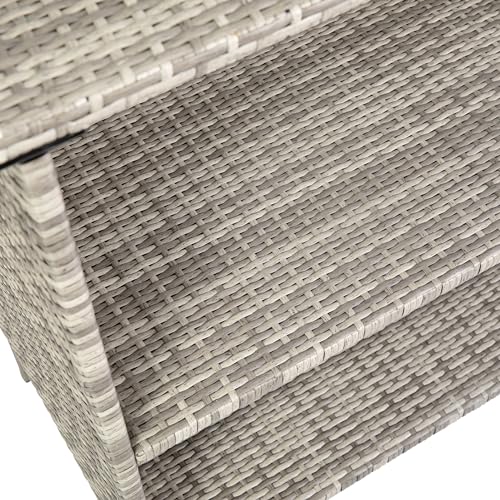 Flash Furniture Marco Indoor/Outdoor Patio Bar Counter Table, All-Weather Wicker Rattan Pattern, 2 Shelves, Gray Flash Furniture