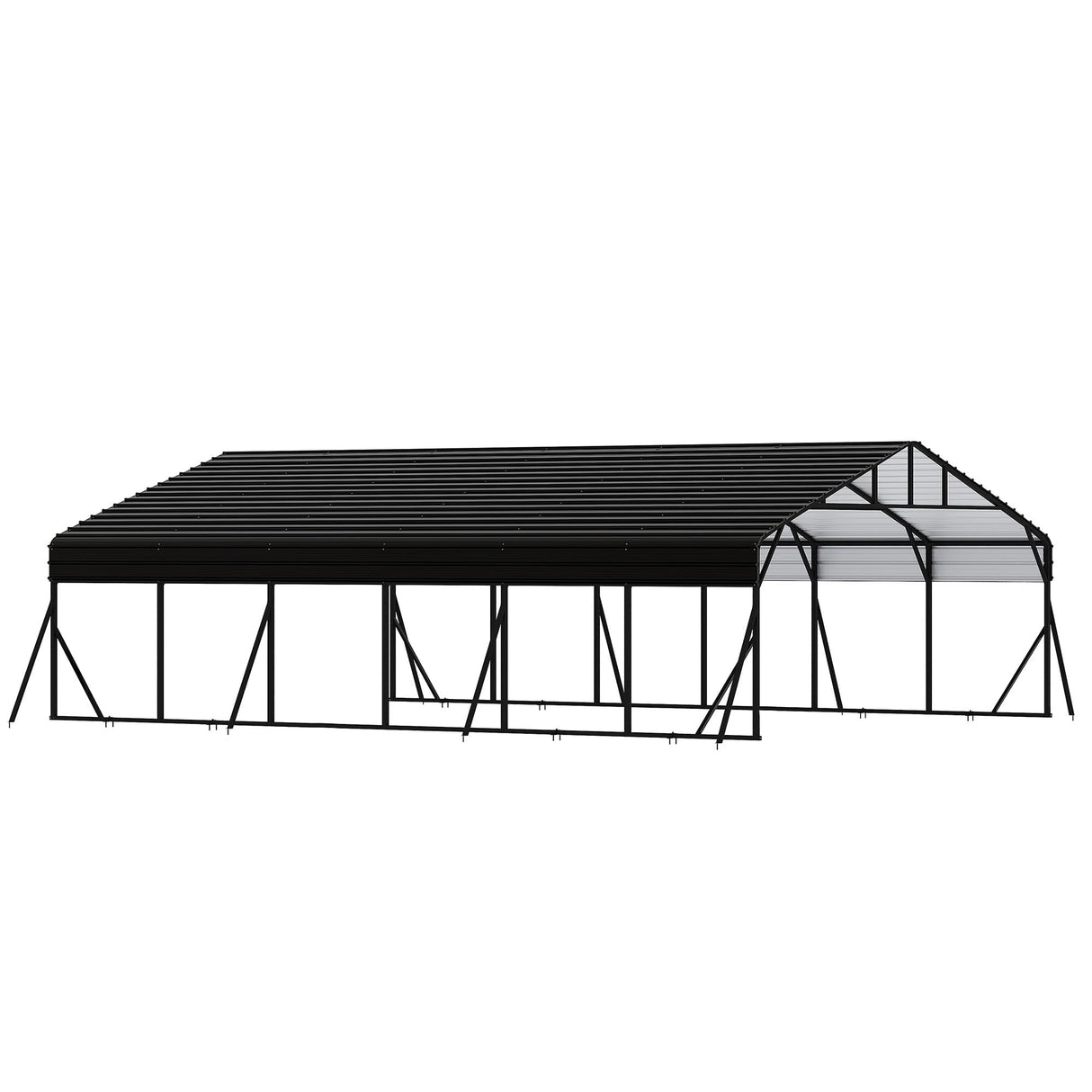 20 x 30 FT Metal Carport with Galvanized Steel Roof, Heavy Duty Metal Roof Carport with Enhanced Base, Tall MetalCarport Kits Garage for Tractors, Trucks, Boats, Cars Reljofum