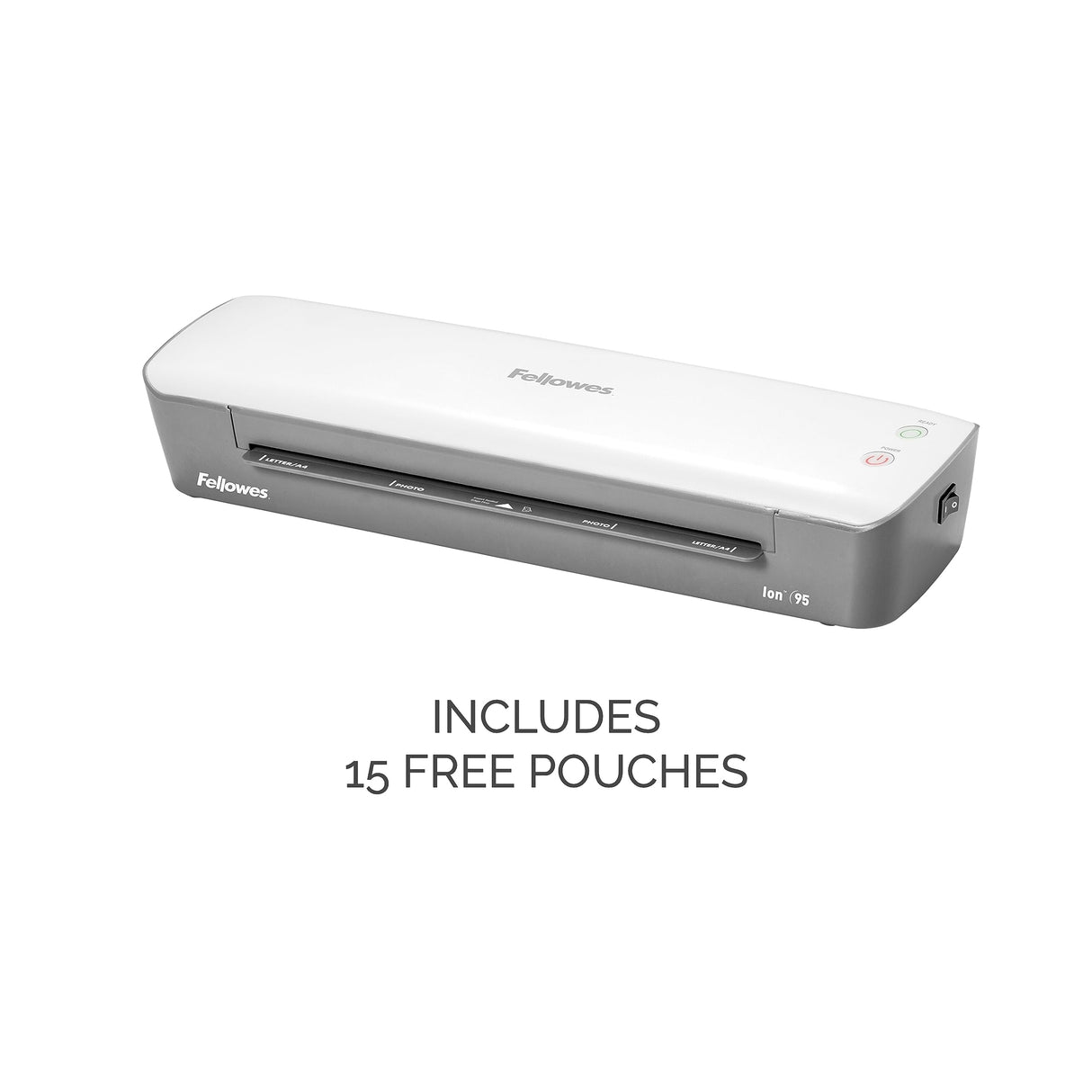 Fellowes Ion 95 Thermal Laminator for Home, School or Office with 15 Pouch Starter Kit, Easy to Use, Quick Warm-Up, Jam-Free (5247201) Fellowes