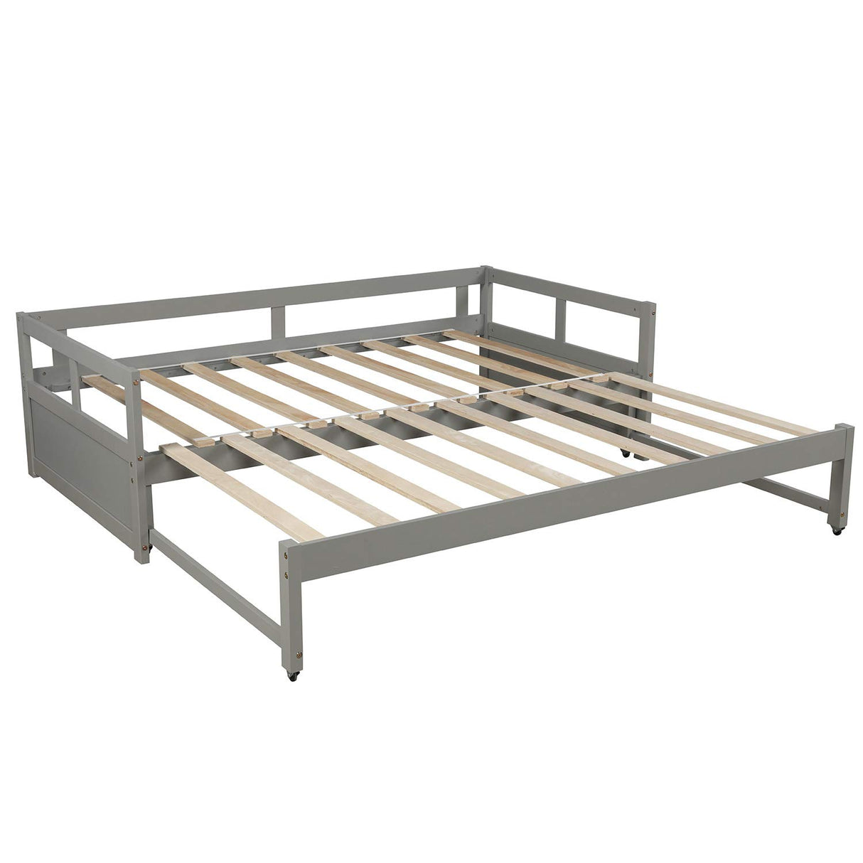 Harper & Bright Designs Extending Daybed with Trundle Twin to King Design Sofa Bed for Living Room or Bedroom Furniture, Gray Harper & Bright Designs