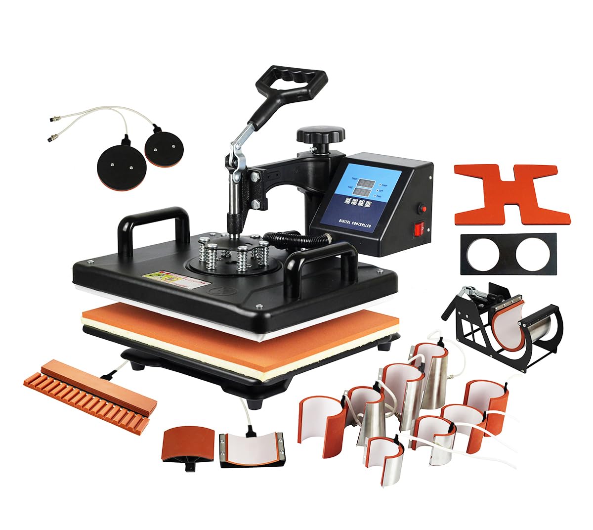 SHUOHAO Upgraded 15 in 1 Heat Press Machine for T-Shirts,Hats,Mugs,Pens &More 12x15 Inch Heat Press 360-Degree Rotation Swing Away Sublimation Machine Dual-Tube Tshirt Press Machine Digital Control SHUOHAO