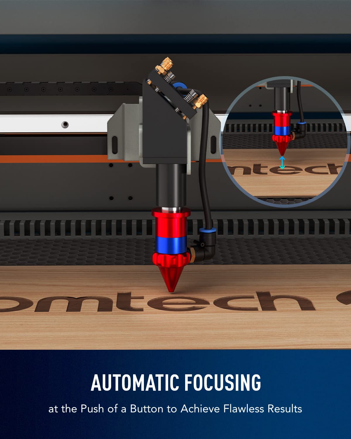 OMTech 60W CO2 Laser Engraver, 20x28 Inch Laser Engraving Machine with Autofocus Autolift 4 Way Pass Air Assist Water Pump, Commercial Laser Cutter Cutting Etching Machine for Wood Glass Acrylic More OMTech