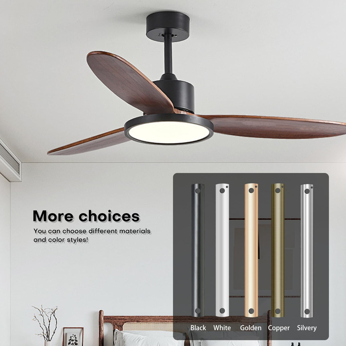 36-inch Ceiling Fan Downrod with Extension Cord, 3-foot Gold Ceiling Fan Extension Rod, 1-inch OD, Ceiling Downrod for Various Fans (Gold, Unthreaded) CEPGMNL