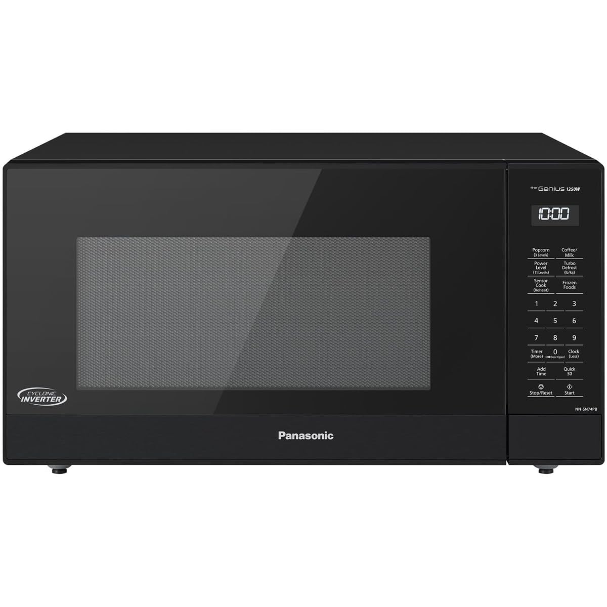 Panasonic NN-SN75LB cu.ft Cyclonic Inverter Countertop Microwave Oven 1250Watt Power with Genius Sensor Cooking, 1.6 cft, Black Panasonic