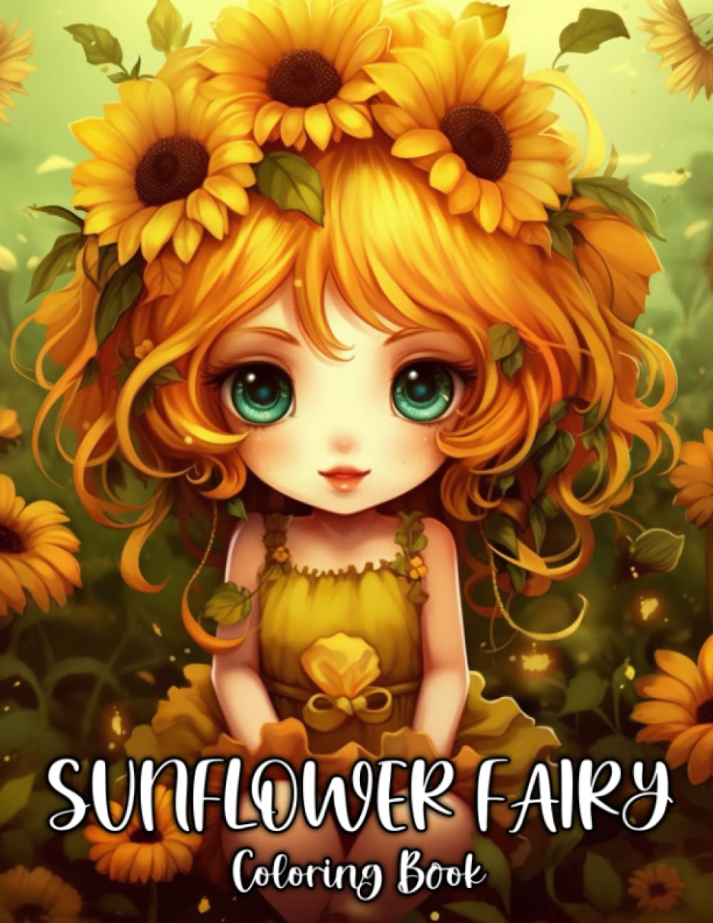 Sunflower Fairy Coloring Book: Relaxing Coloring Book for Adults with Cute Chibi Girls and Boys Majosta