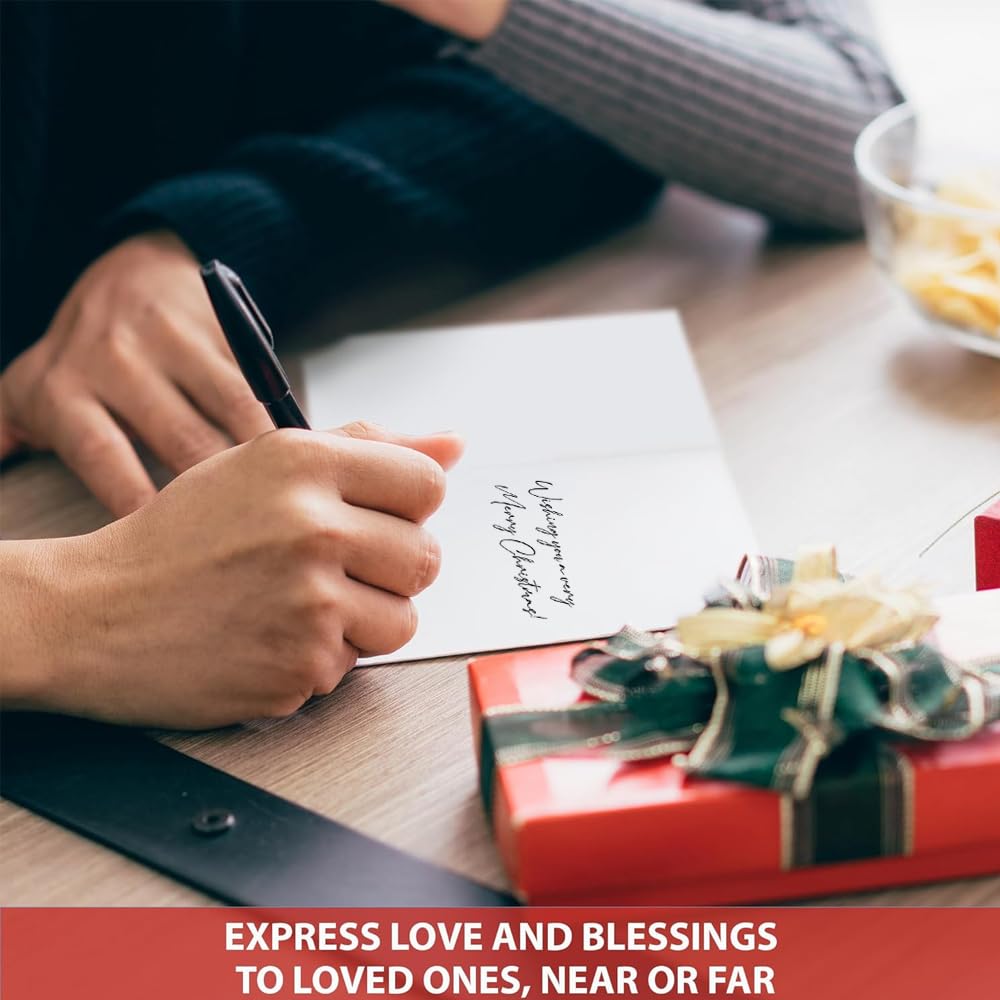 FALIMITLESS Christmas Cards Set β Cute Holiday Greeting Cards with Envelopes & Stickers β Funny Designs for Kids, Friends, Family β 12 Pack (Christmas Color) FALIMITLESS