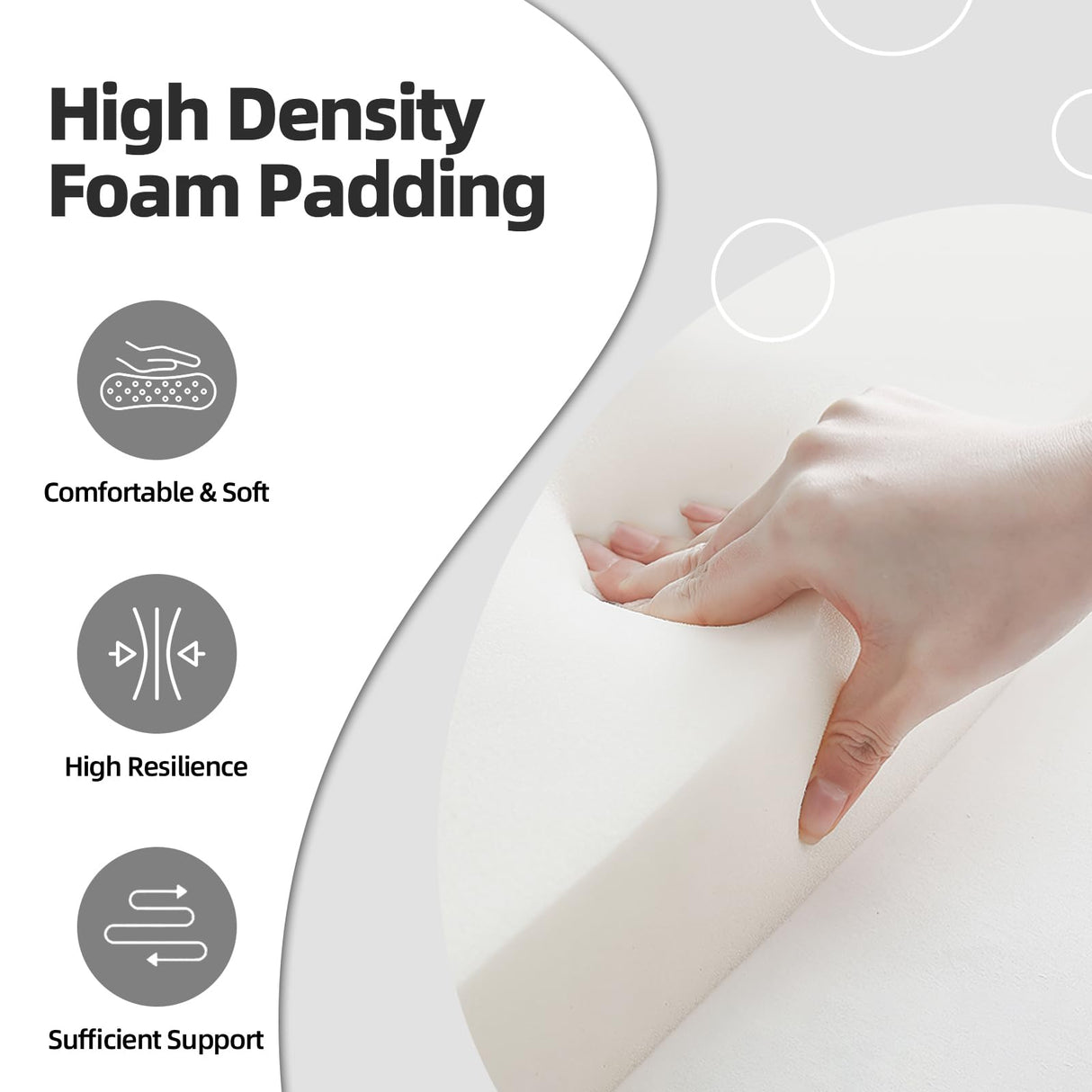 ECOTOUGE French Vintage Button-Tufted Upholstered Entryway Bench, Linen Fabric Accent Bench with Distressed Wood Legs for Living Room, Foyer, Dining Room, Beige ECOTOUGE