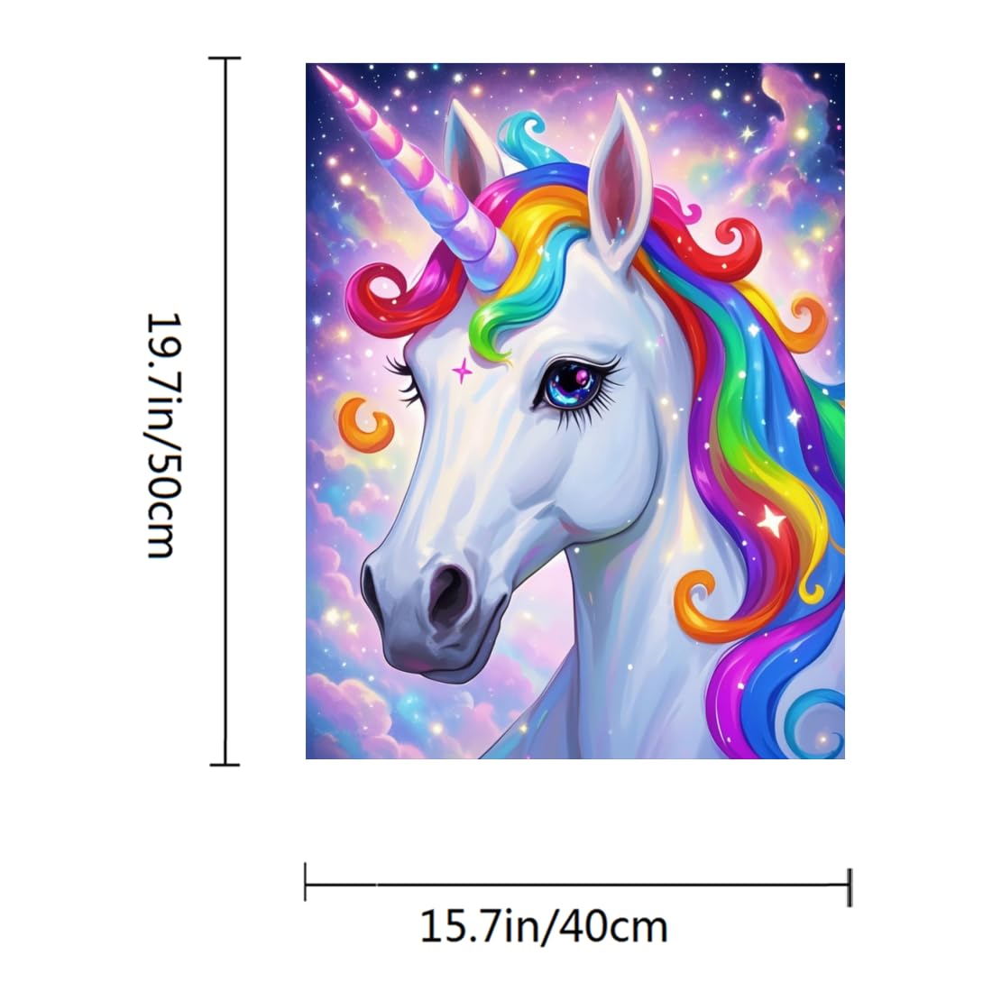 ACANDYL Unicorn DIY Paint by Numbers Kit for Adults Paint by Numbers Beginner Canvas Painting by Number DIY Acrylic Oil Painting on Canvas Arts Craft Decoration 16x20 in ACANDYL