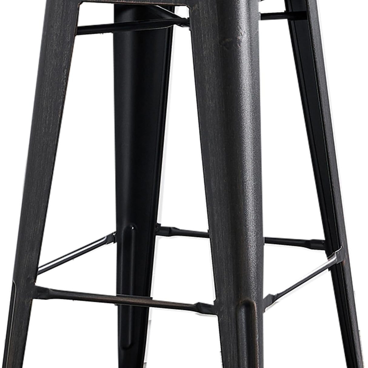 AC Pacific 30” Metal Barstool Set of 2 – Country Rustic Style with Low Back, Lightweight & Sturdy Build, Easy Assembly – Distressed Black AC Pacific