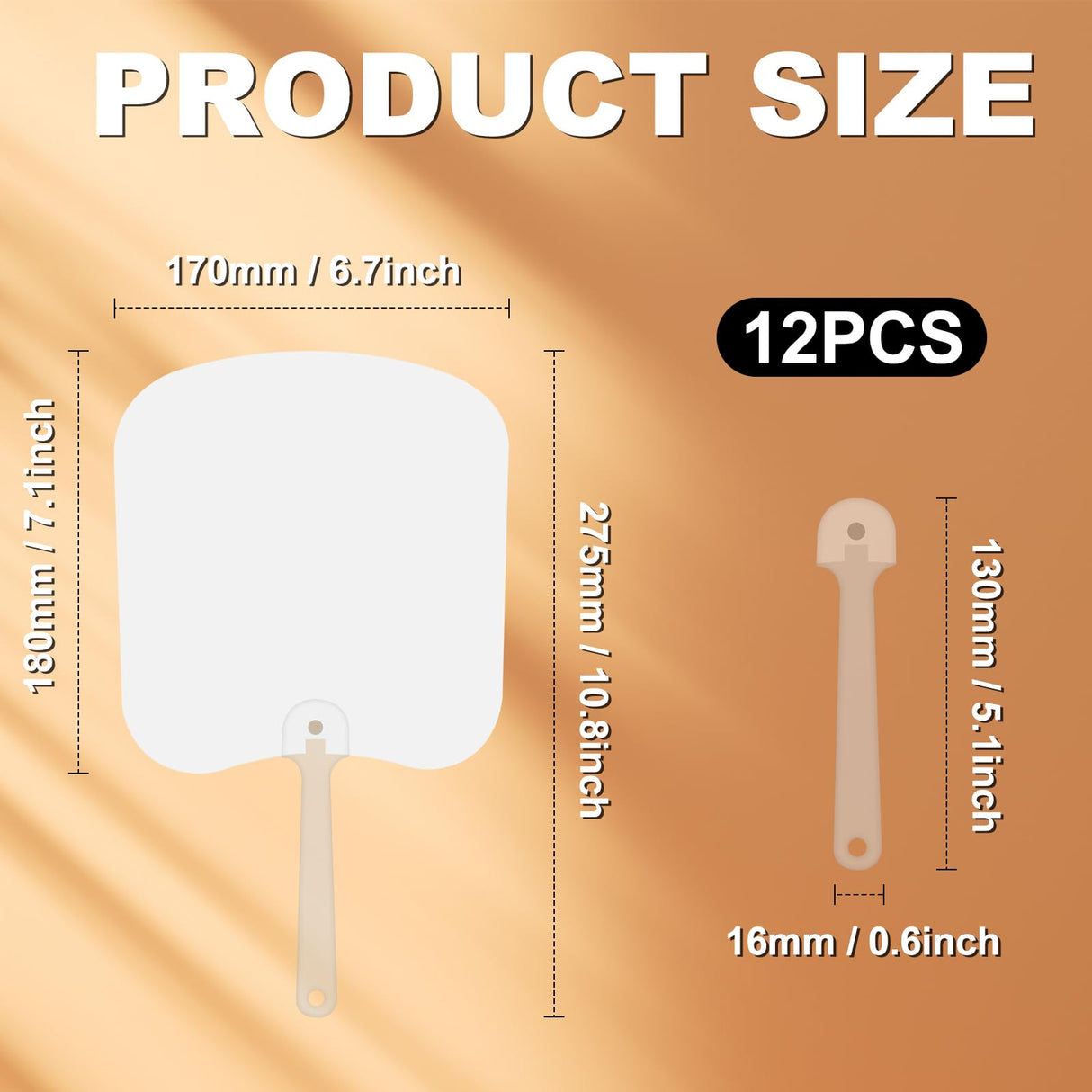 Cevhzoe 12 Pieces Church Fans Handheld Set, Double-sided Sublimation Fans Blank ,PET Plastic Blank Handheld Fan for Church Parties and Crafting (12pcs) Cevhzoe