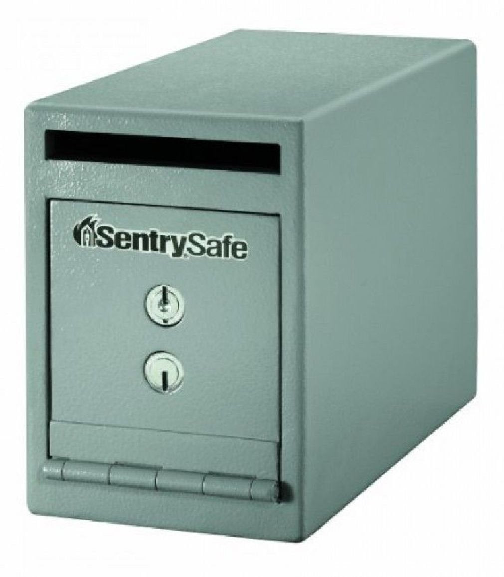SentrySafe Depository Safe with Dual Key Lock, Steel Drop Slot Safe for Offices and Businesses, Stores Cash, Money, 0.23 Cubic Feet, 8.5 x 6 x 12.3 Inches, UC-025K SentrySafe
