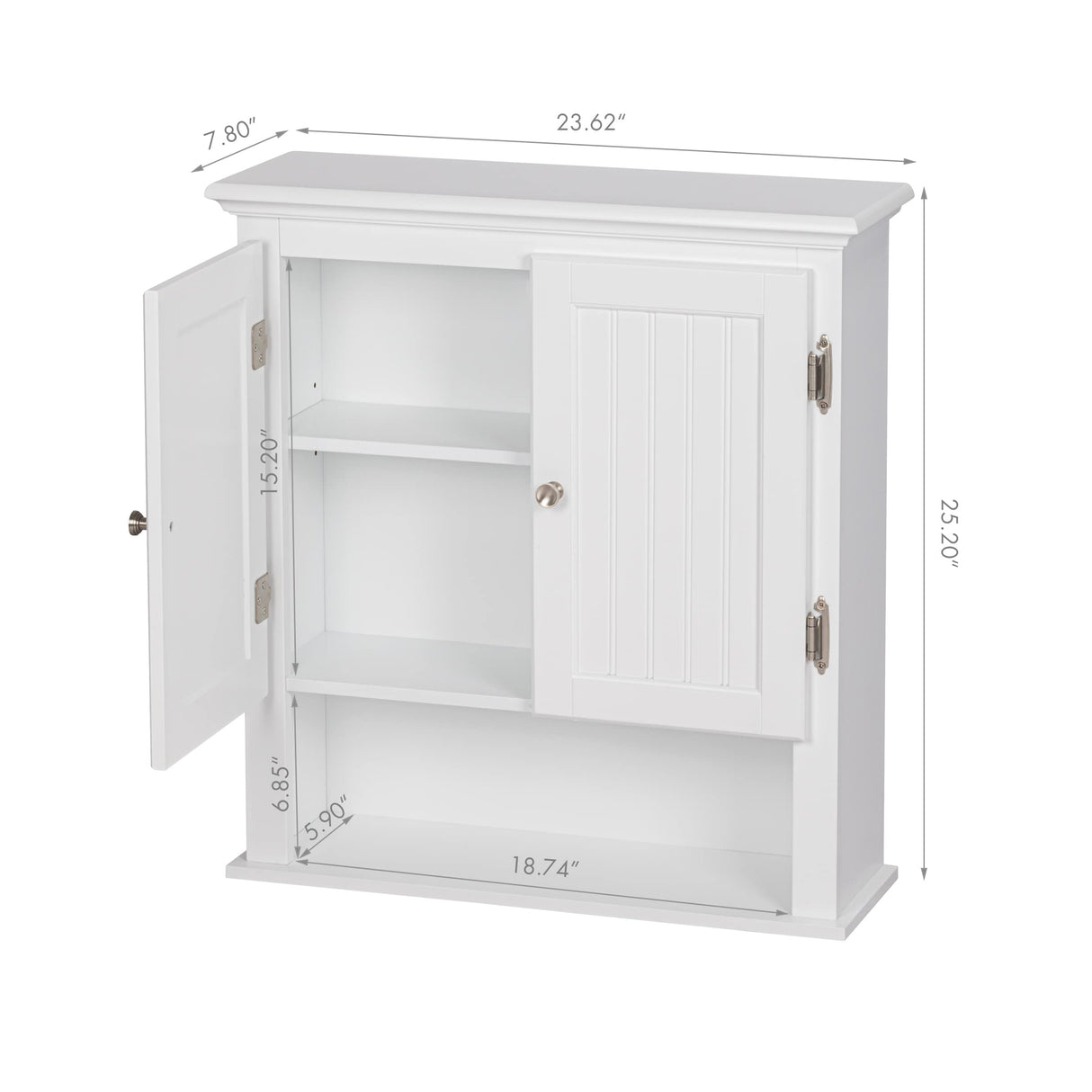 UTEX Bathroom Cabinet Wall Mounted, Wood Hanging Cabinet, Wall Cabinets with Doors and Shelves Over The Toilet for Bathroom,White UTEX