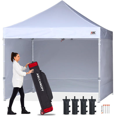 ABCCANOPY Easy Pop Up Canopy Tent with Sidewalls 10x10 Commercial -Series, White