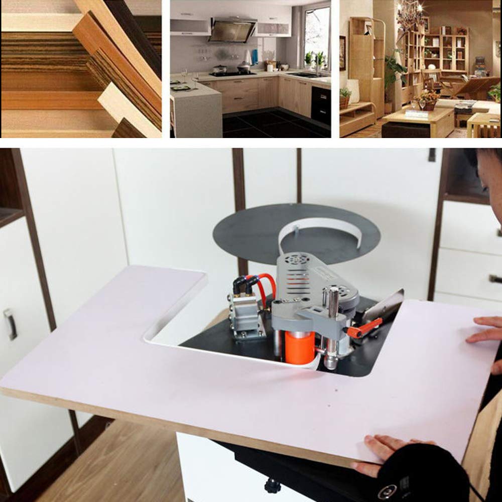 Edge Banding Machine Set, Desktop Edge Banding Machine 2~6m / min Woodworking Edge Bander Banding Machine Stepless Electronic Speed Regulation Curve MooneHived