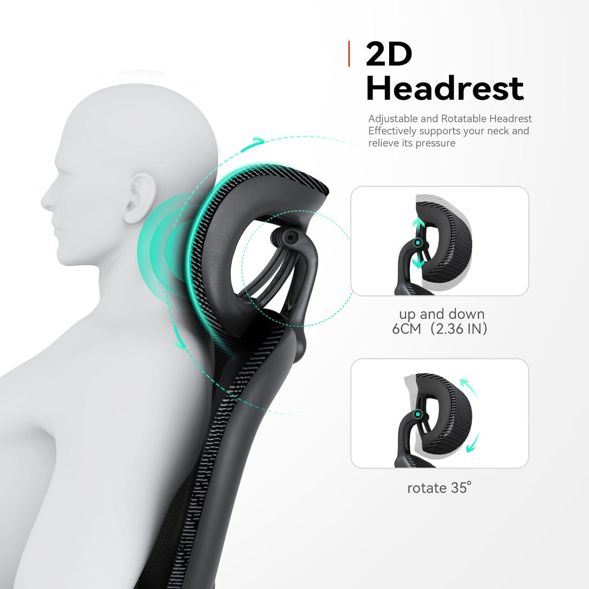 SIHOO M102C Ergonomic Mesh Office Chair, High Back Desk Chair with 3D Armrests, Up&Down Lumbar Support, Swivel Computer Task Chair with Adjustable 2D Headrest, Tilt Function Black SIHOO