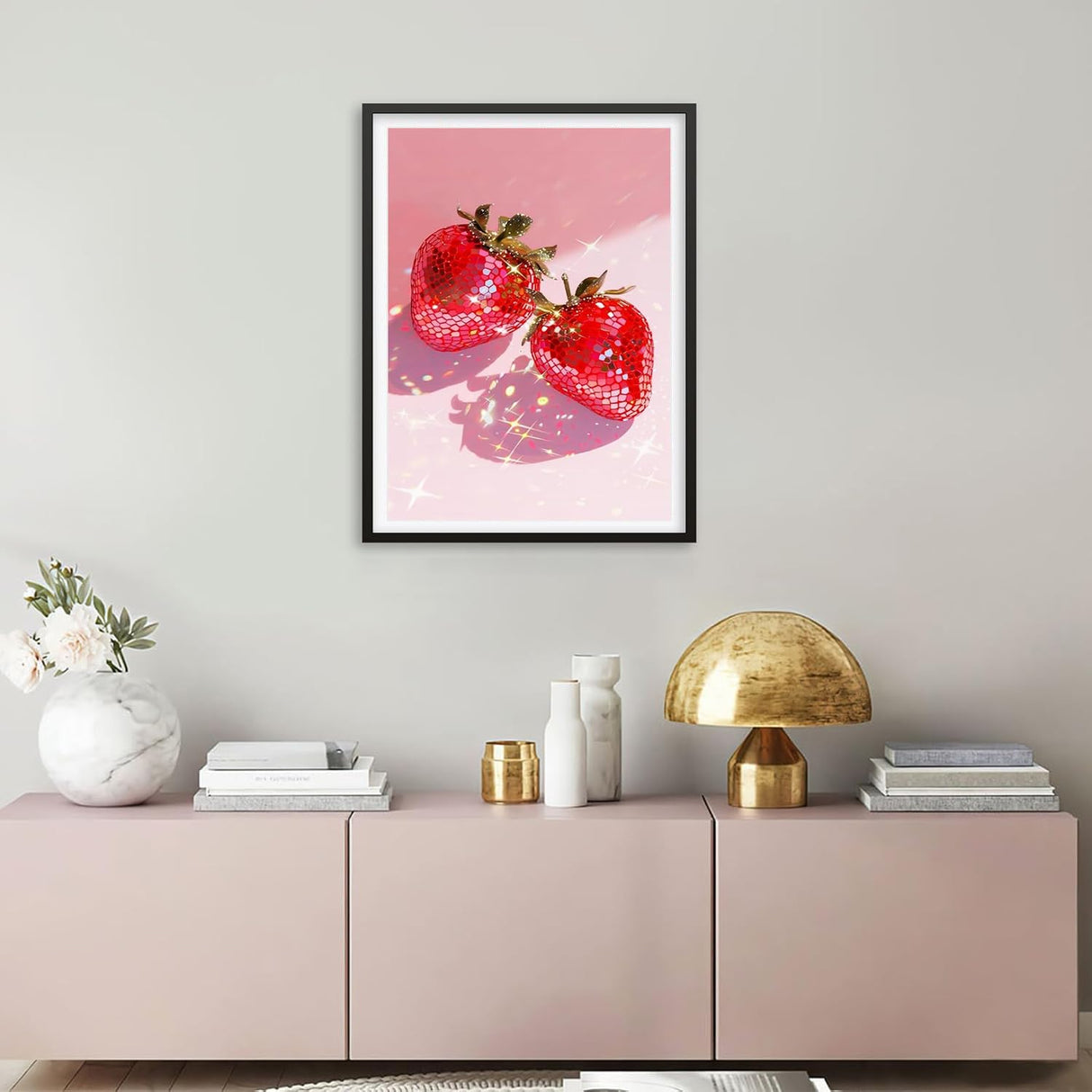 RYMILIE Strawberry Diamond Art Painting Kits for Adults, Full Drill Diamond Dots Paintings for Beginners, Round 5D Paint with Diamonds Pictures Gem Art Painting Kits DIY Crafts Kits 【11.8x15.7inch】 RYMILIE