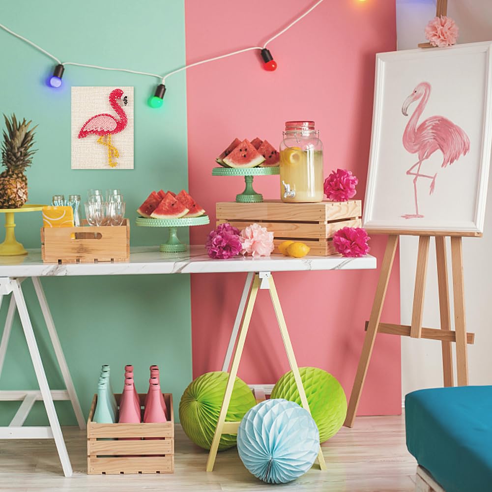 WEBEEDY DIY String Art Kit Craft for Beginners Flamingo String Art Nail String Art Kit DIY Craft Kit Art Supplies DIY Craft Projects Winding Drawing Package Set Christmas Unique Wall Decor Gift WEBEEDY