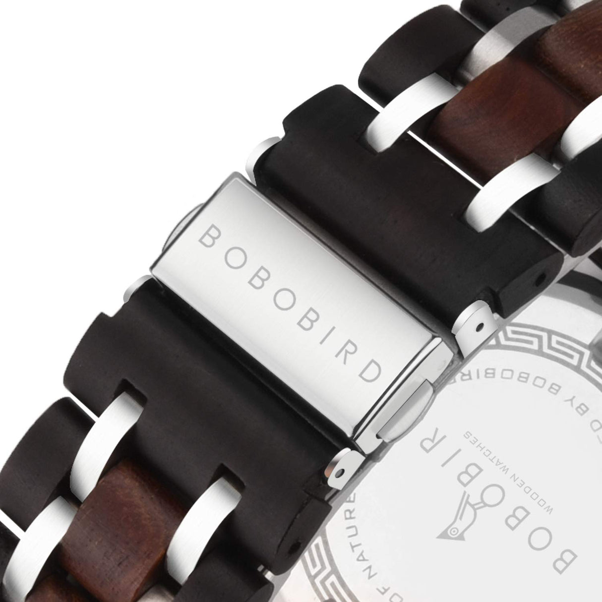 BOBO BIRD Wood Watch Handmade Luminous Wooden Wrist Watch Lightweight Quartz Movement Date Wristwatch for Men (Black) BOBO BIRD