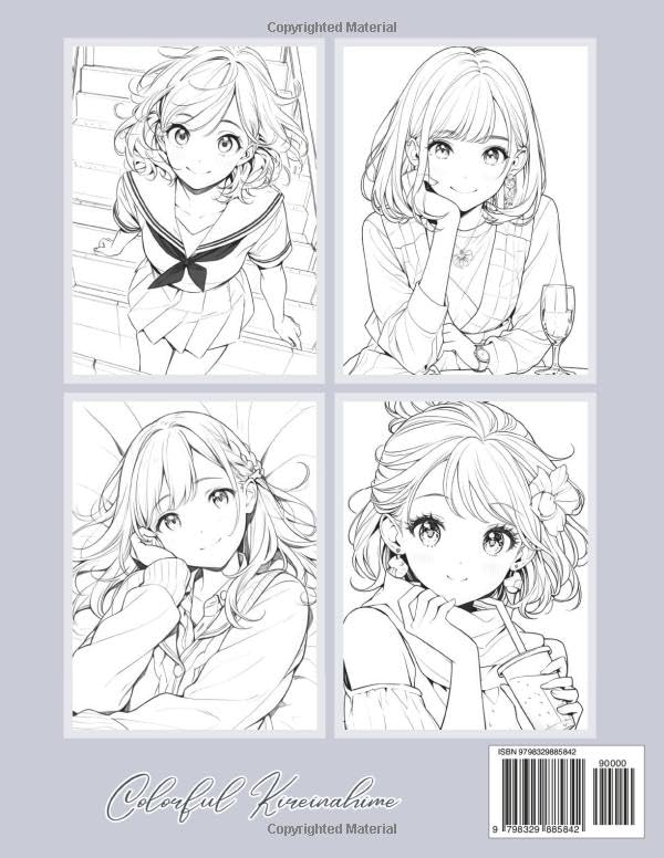 AnimeCharm Coloring Book: Spark Your Creativity with 55 Adorable Anime Girls in Mixing School Outfits & Stylish Casual Wear: Ideal Gift for Manga & ... Book for Adults and Teens (2024: Issue 1) WoodArtSupply