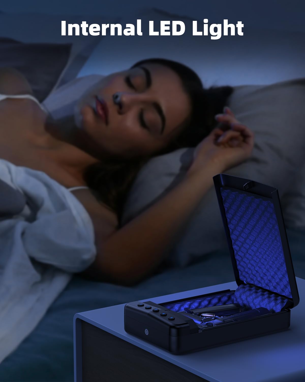 HOLEWOR Pistol Safe Car Gun Safe Small Handgun Safe Quick Release Portable Keypad Gun Lock Box for Nightstand, Bedside, Vehicle Under Seat, Drawer HOLEWOR