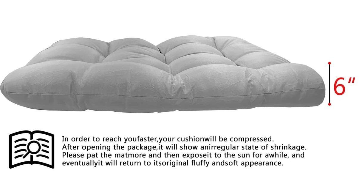 Enipate Outdoor Hanging Egg Chair Cushion, Water-Resistant Tufted Swing Basket Chairs Cushion Pads with Headrest Pillow Enipate