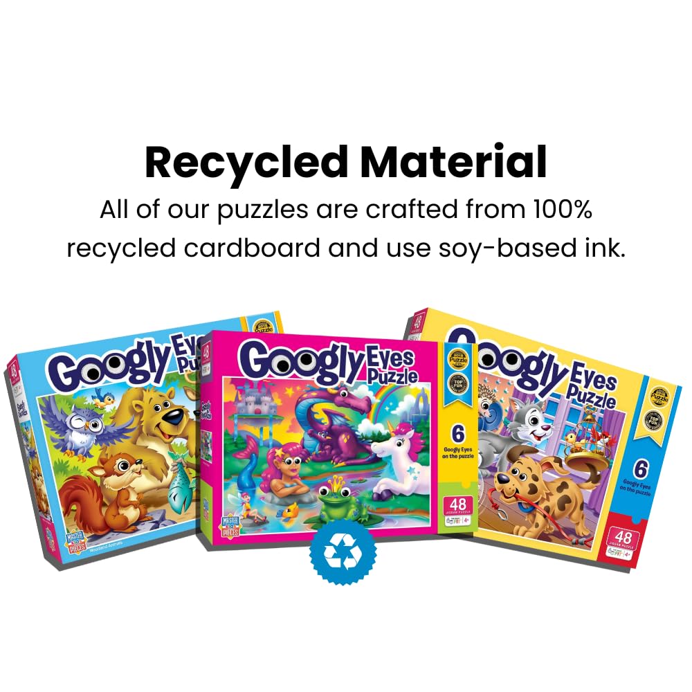 Masterpieces – 48 Piece Jigsaw Puzzle for Kids 4+ Years, Fantasy Friends with Googly Eyes, Educational and Fun Game, Gift Idea for Children, 19" x 14 Masterpieces