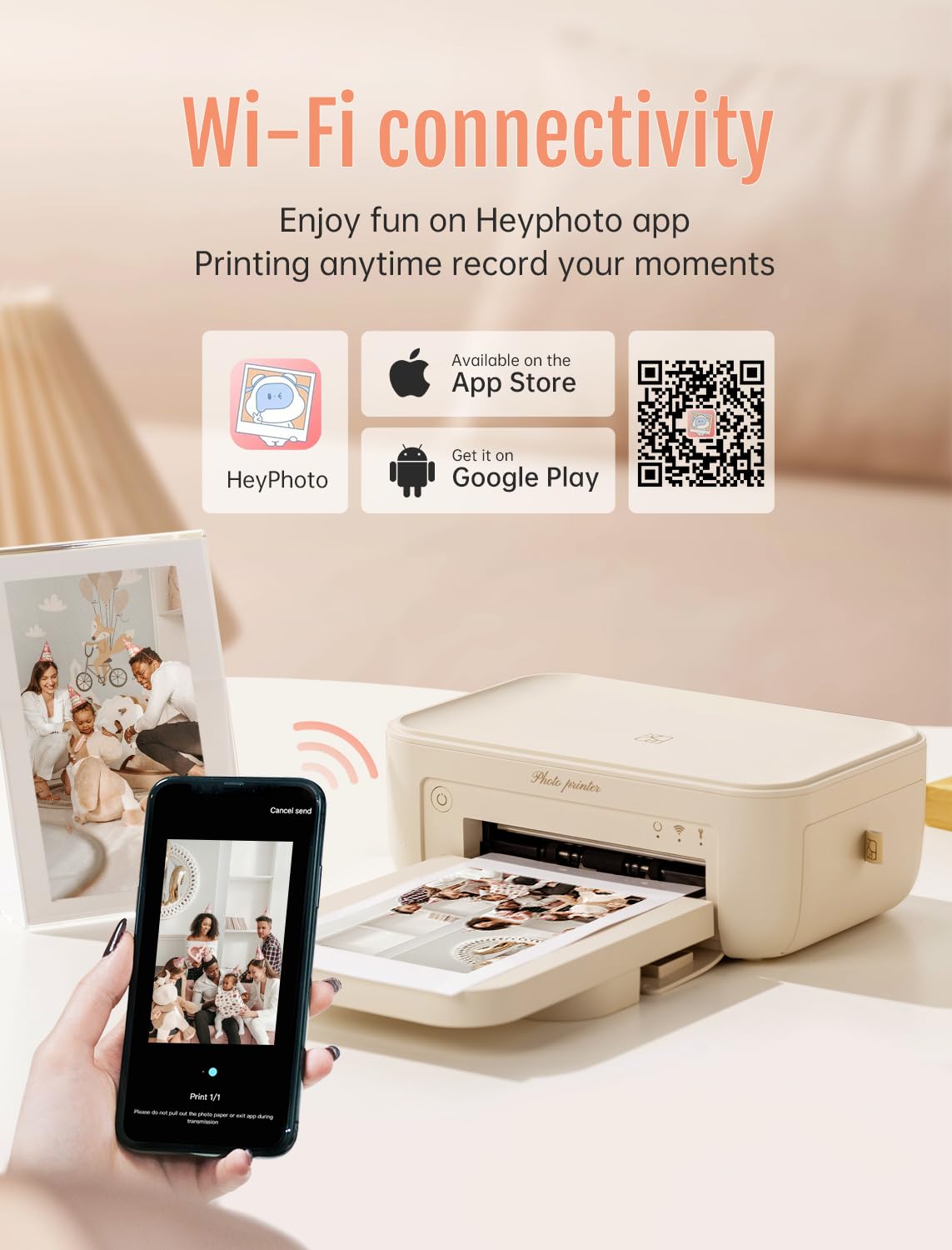 HPRT Photo Printer 4x6,+20 Sheets&1ribbon,Wi-Fi Wireless Instant Picture Printer for iPhone, Android, Smartphone, Thermal Dye-Sublimation Printer,AR Video Printing,Portable Photo Printers for Home Use HPRT