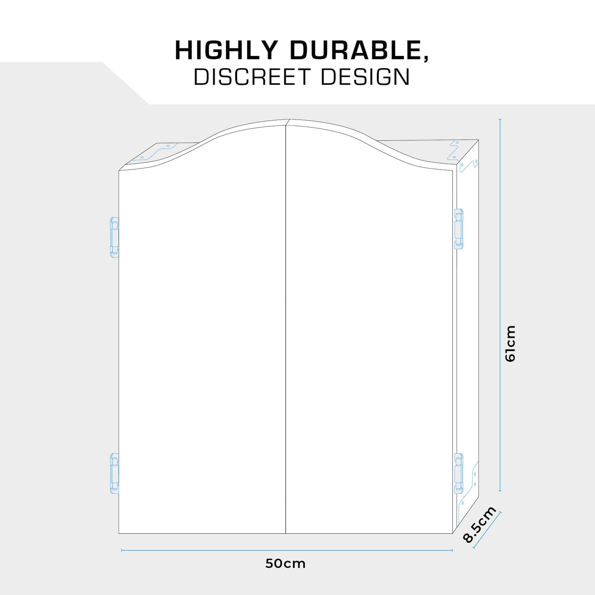 Mission Darts Heavy Duty Deluxe Wooden Dartboard Cabinet, Black, (CAB010) Mission Darts