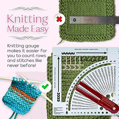 Knitting Gauge Converter Tool Knitting Counter Calculator Density Ruler for Knitting Works Crafts