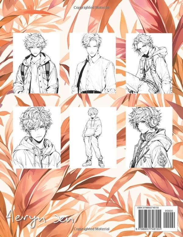 Anime Coloring Book: Boys Edition: Manga Art & Anime Enthusiasts Stress Relief Adult Coloring WoodArtSupply