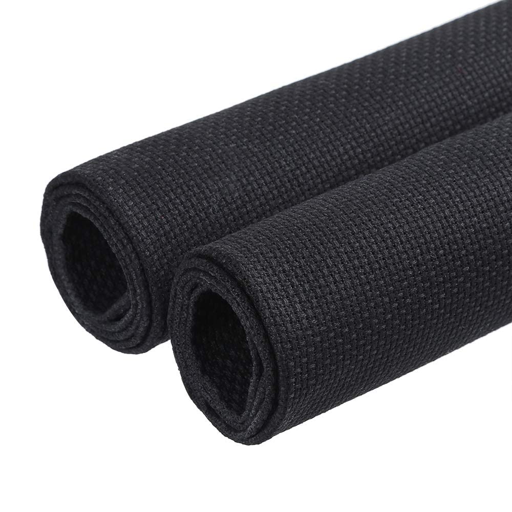 Caydo 2 Pieces 14 Count Classic Reserve Aida Cloth Cross Stitch Cloth, 25 by 18-Inch Big Size, Black Caydo