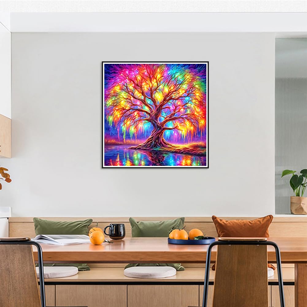 Stalente Diamond Painting Kits for Adults, 5D DIY Diamond Art Kits for Beginners Round Full Drill Diamond Painting for Home Wall Decoration Gift 12×12inch, Tree of Life Stalente