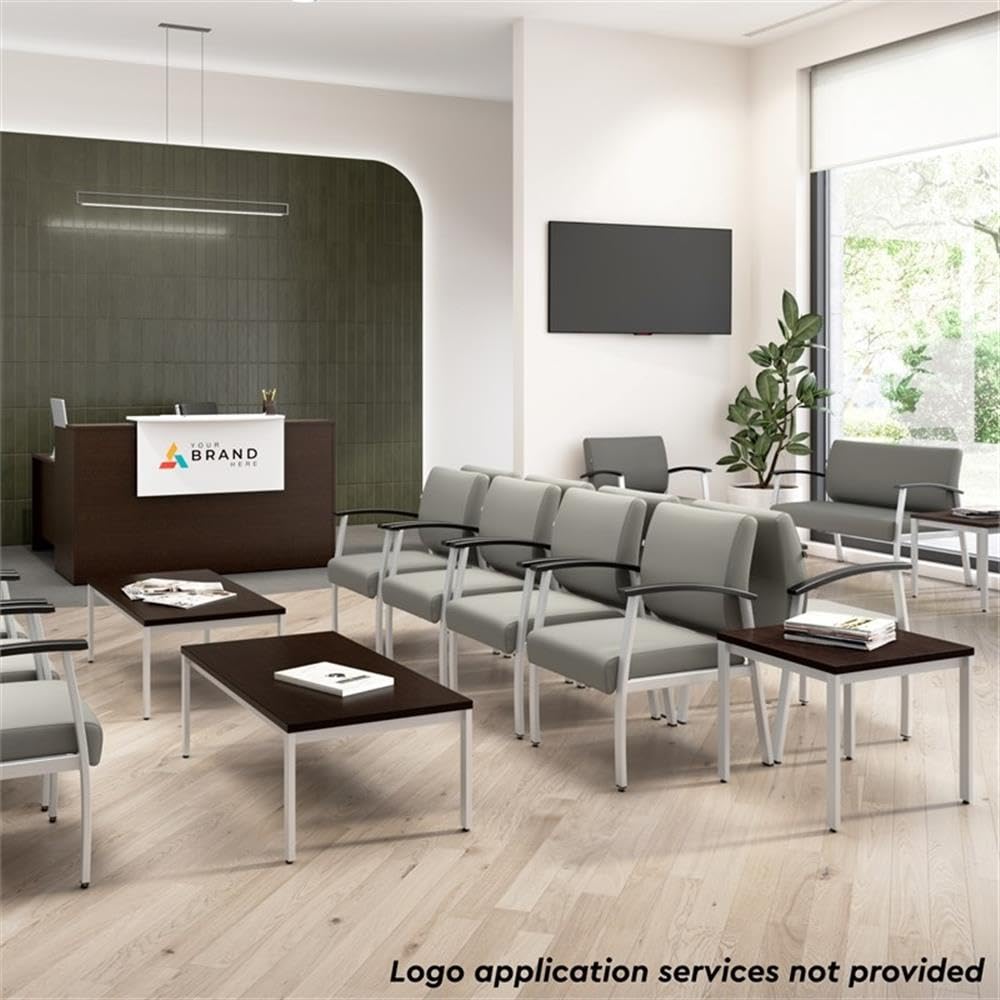 Bush Business Furniture Arrive 72W x 30D Reception Desk with Shelf in Mocha Cherry, Modern Receptionist Station for Office Waiting Room Bush Furniture