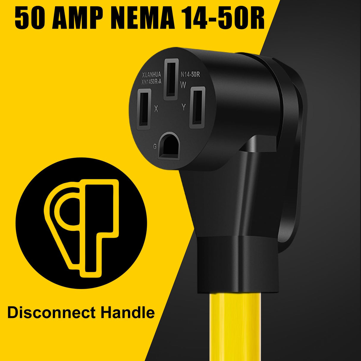 LAZMUMI NEMA 6-50P to 14-50R EV Charger Adapter Cord with 6-AWG Heavy Duty Adapter Cord for Tesla and Other EV Level 2 Charging LAZMUMI