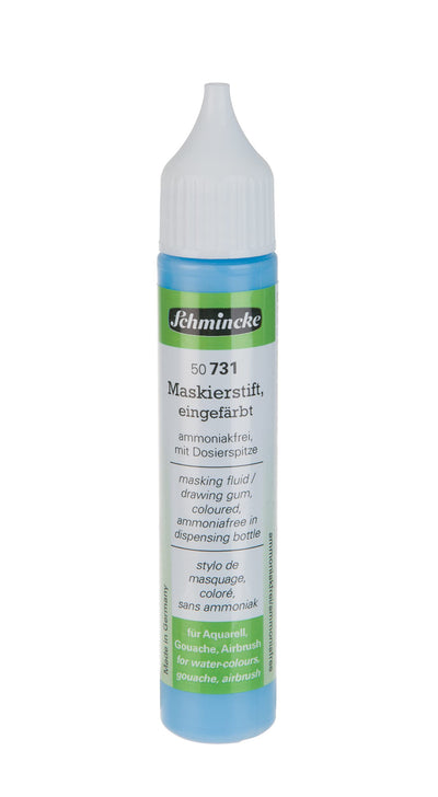 Schmincke - Masking pen colored, 25 ml, 50 731 005, dosing pen, blue masking liquid for opaque areas of paintingson watercolor paper, ammonia-free