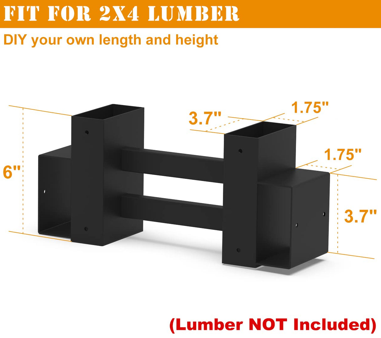 BALIE SPACE Outdoor Firewood Rack Brackets Kit for Fire Wood Pile Storage, Adjustable log stacking Stand Holder for 2x4 lumber, Black, Set of 2… BALIE SPACE