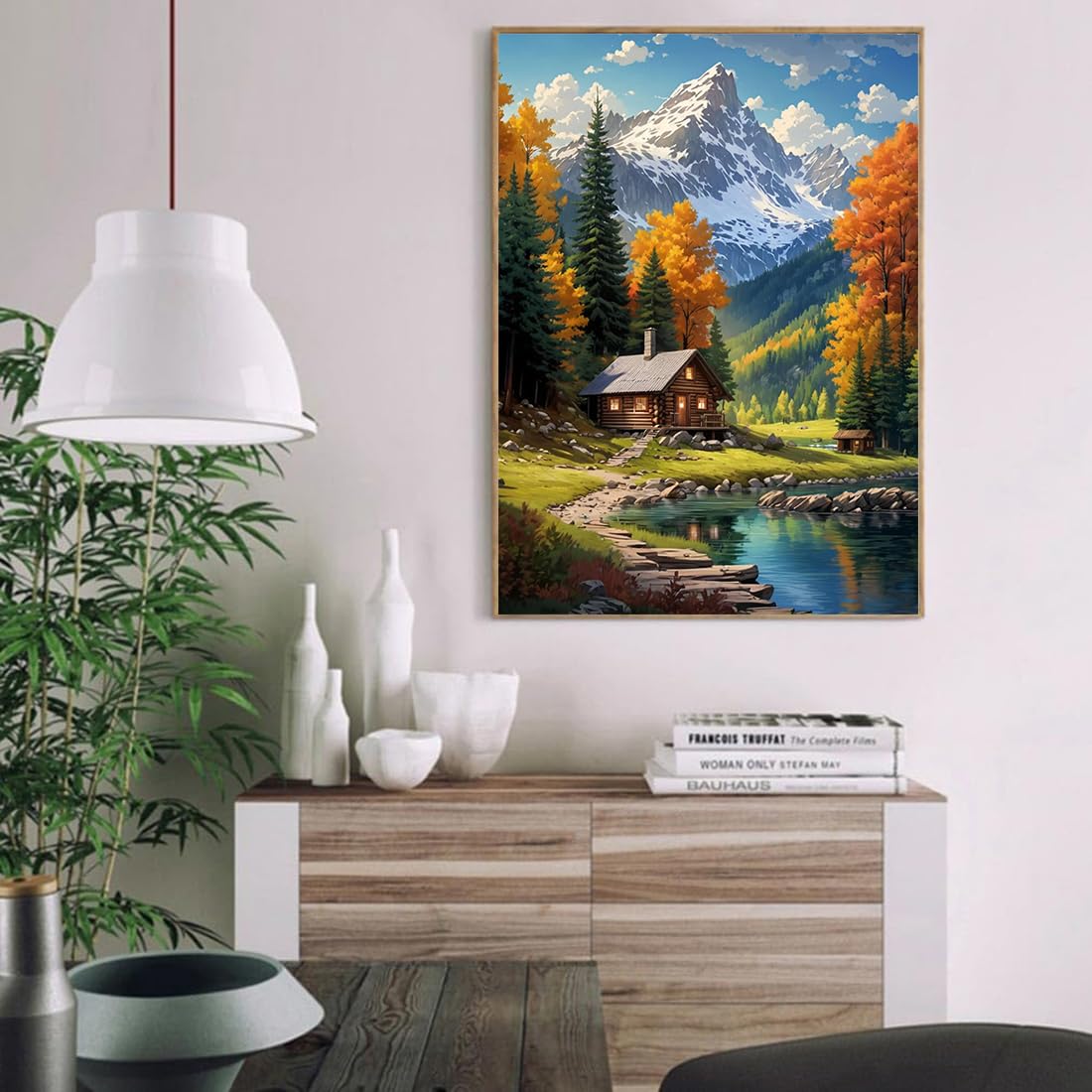 SOTYIOO Diamond Painting Kits for Adults. Snow Mountain Diamond Art Full Drill Round Gem Art 5D Diamond Dots Suitable Home Wall Decor 12x16inch SOTYIOO